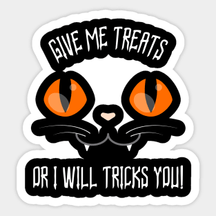 Halloween Funny Cat Meme Trick or Treat Sticker